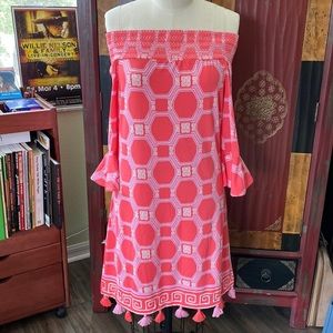CABANA LIFE OFF THE SHOULDER DRESS